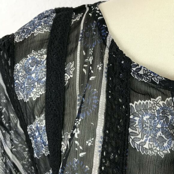 Lucky Brand Sheer Floral Crochet Trim Coverup Dress - Picture 5 of 9